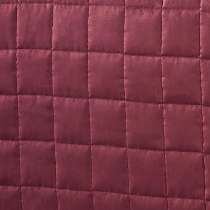 Touch of Class Camden Luxury Bedding | Neutral Claret Color | Classic Fitted Bedspread | Faux Suede Box Quilted Design | Designed 2 Piece Set Includes Twin Bedspread and 1 Standard Sham