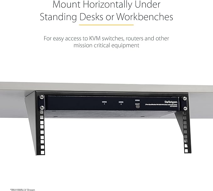 StarTech.com 5U Vertical Wall Mount Rack - 19in Low Profile Open Wall Mounting Bracket - Network/Server Room/Data/AV/IT/Patch Panel/Communication/Computer Equipment - w/ Cage Nuts/Screws, TAA