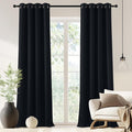 NICETOWN Black Blackout Curtain 90 inch Length - Grommet Thermal Insulated Window Treatments Light & Sound Blocking Drapes for Living Room/Doorway, W46 x L90, 1 Panel