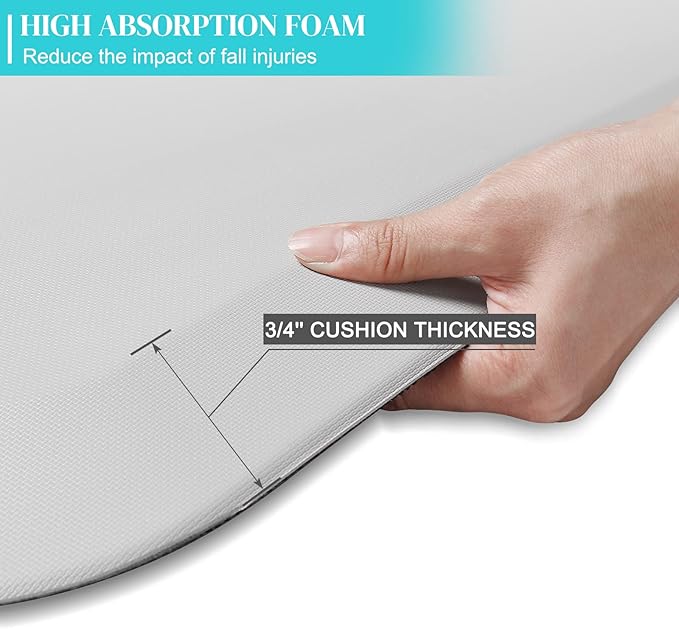 Fall Mats for Elderly Senior Handicap Fall Prevention Pad, Bedside Safety Floor Mat, Bed Falling Protection, Non Slip, Beveled Edge, Anti Fatigue
