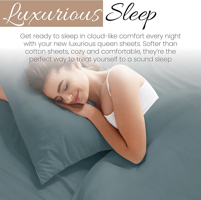 Linen Market Bed Sheets for King Size Bed (Ocean) - Sleep Better Than Ever with These Soft and Cooling King Sheets - Deep Pocket Fits 16" Thick Beds - 4 Piece King Sheet Set