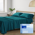 THREAD SPREAD Full Size Sheets Cotton - 400 Thread Count 4 PC 100% Cotton Full Size Sheet Sets, 16” Deep Pocket Full Size Sheets Set, Ultra Soft, Cooling Full Sheet Set, Luxury Hotel Sheets (Teal)