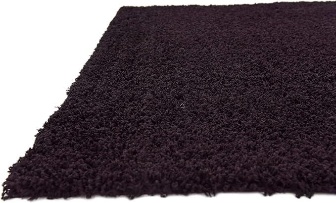 Unique Loom Solid Shag Collection Area Rug (8' Square, Jet Black)
