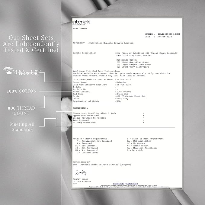 URBANHUT 800 Thread Count 100% Cotton King Size Sheets, Luxury 4 Piece King Bedsheets, Hotel Sheets Sateen Finish - Better Than Egyptian, 16" Elasticized Deep Pocket - Silver Grey