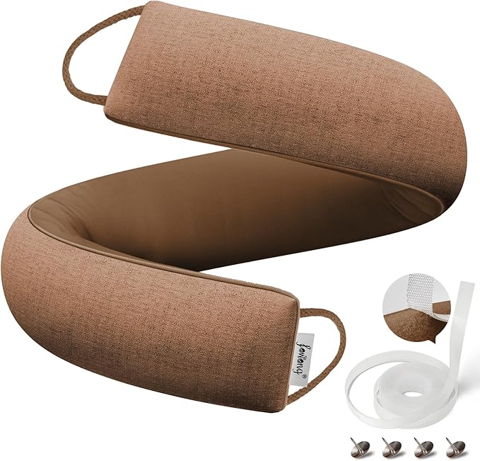 fowong Weighted Under Door Noise Stopper 40 Inch, Long Draft Stopper for Bottom of Door Soundproof Draft Guard, Brown