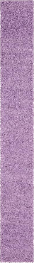 Unique Loom Solid Shag Collection Area Rug (2' 6" x 19' 8" Runner, Lilac)