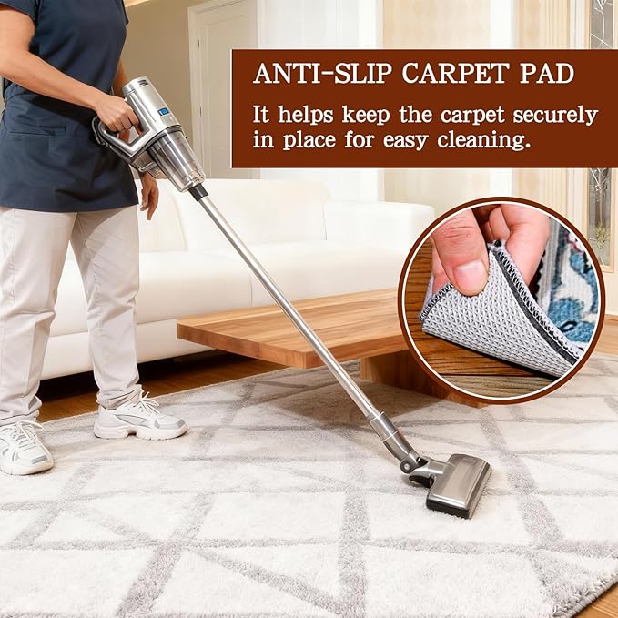 Rug Pad Waterproof Non-Slip 6x9 ft, 1/8" Thick Felt Cushion Pad for Area Rugs – Protects Hardwood, Tile & Laminate Floors – Keeps Rugs Flat & Secure