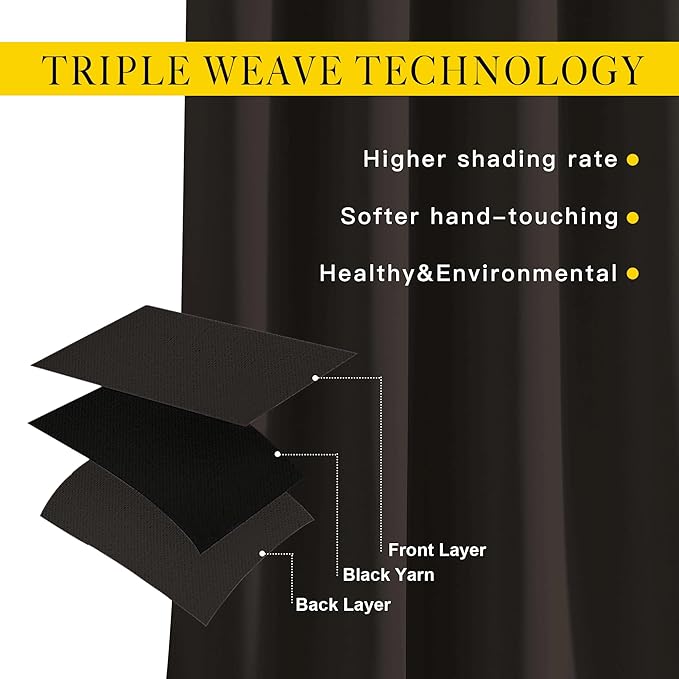NICETOWN Toffee Brown Curtains 102 inches Long - Grommet Thermal Insulated Solid Blackout Curtains & Drapes Privacy Sound Reducing for Bedroom/Living Room (W66 x L102, 2 Panels)