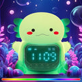 Axolotl Alarm Clock with Night Light for Kids, Rechargeable Silicone Lamp Time to Wake Clock Cute Animal Tabletop Lamp, Perfect Sleep Companion for Boys Girls, Green