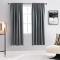 DONREN 72 Inch Length Medium Grey Blackout Curtains for Bedroom - Small Window Treatment Rod Pocket Curtain Drapes (Set of 2 Panels)
