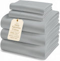 LANE LINEN 100% Egyptian Cotton Split King Sheets for Adjustable Beds - 1000 Thread Count, Sustainably Produced Luxury Hotel Like Thick Split King Bed Sheets, Machine Washable Cotton Sheets - Silver