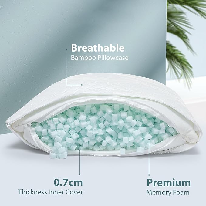 Extra Long Body Pillow Memory Foam 180x50cm – Firm King Size Body Pillows for Adults – with Cooling Cover 20 x 70 inches