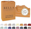 Bella Coterie Luxury Bamboo Viscose King Size Sheet Set | 100% Organically Grown | Ultra Soft | Cooling for Hot Sleepers | 18" Deep Pocket [Marigold]