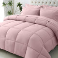 JOLLYVOGUE Queen Comforter Set, Ultra-Soft Bed in a Bag Queen Size 7 Pieces, Oeko-TEX Certified Bedding Set with Down Alternative Comforter, Sheets, Pillowcases & Shams, Camio Pink