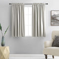 DONREN 48 Inch Curtains for Boy's Room - Room Darkening Thermal Insulated Window Drapes with Rod Pocket for Short Windows (2 Panels,52 x 48 Inch,Light Grey)