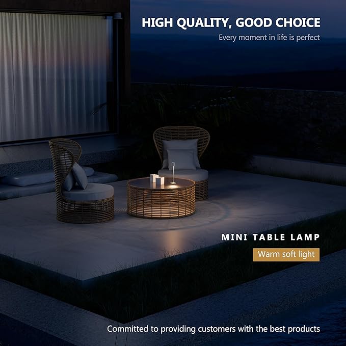 Modern LED Color-Changing Cordless Table lamp, 7 Colors, metal Shade, Touch control with sleep mode for Restaurant, Bedroom, Outdoor Camping, Coffee Shop, Night Light, Rechargeable (Greige 1PACK)