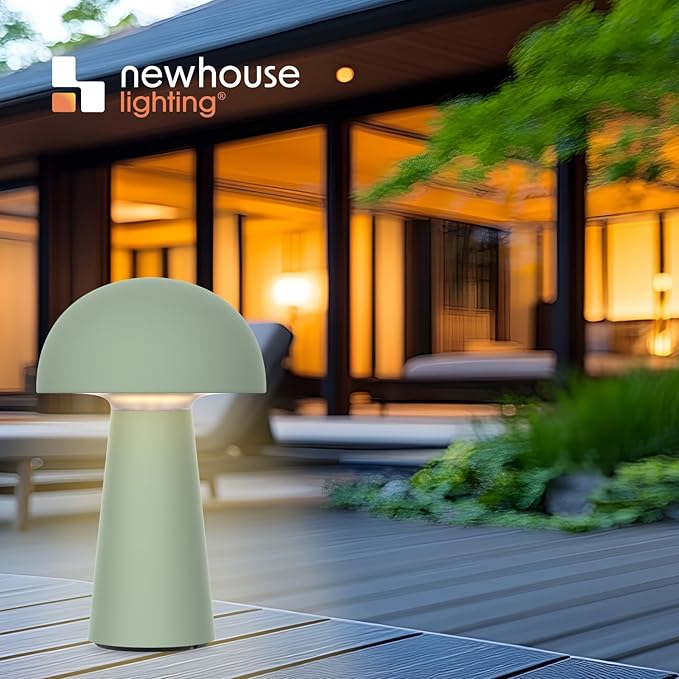 ‎Newhouse Lighting Capri, Sage Green 2700K Dimmable Cordless USB-C Rechargeable Table Lamp NHTL-CA-GN, Cordless Desk Lamp for Living Room, Bedroom, Coffee Table, and Other Cozy Home Decor