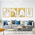 Art3d Metal Wall Art, Set of 4 Black Wall Decor for Living Room Bedroom Hallway Dining Room, Line Art Wall Décor, Life and Romance Story theme Minimalist Wall Art Style