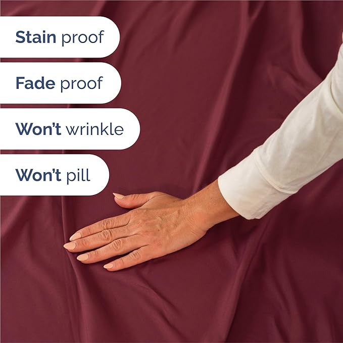 King 6 Piece Sheet Set - Cooling, Comfy & Breathable - Hotel Luxury Bedding, Includes Fitted Sheet for Women, Men, Kids and Teens - 1 Flat, 1 Fitted Sheet, 4 Pillowcases with Deep Pockets - Burgundy