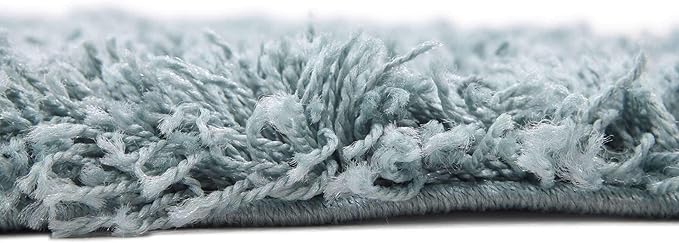 Unique Loom Solid Shag Collection Area Rug (8' Square, Light Slate Blue)