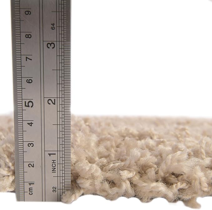 Unique Loom Solid Shag Collection Area Rug (2' x 6' 5" Runner, Taupe)