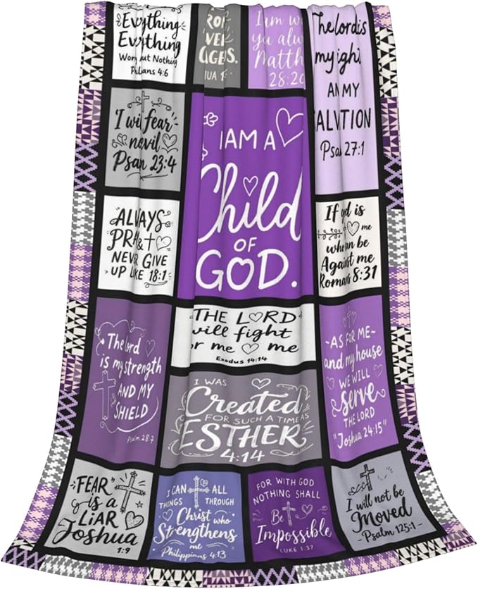 Christian Blanket Gift for Women, Inspirational Throw Blanket for Couch, Soft Lightweight Flannel Blanket, 30"x 40" Thoughts and Prayers Blankets for Bedroom Sofa Living Room Decoration