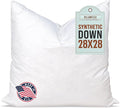 Pillowflex Synthetic Down Pillow Insert - 28x28 Down Alternative, Ultra Soft Large Square European Throw Pillow, Couch Euro Sham, Bed - 1 Decorative Form