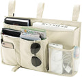 Bseash Bunk Bed Organizer, Bedside Caddy Hanging Bed Organizer Storage Bag 8 Pockets, for College Dorm Rooms Bed, Hospital Bed, Baby Bed Rails, 600D Oxford Cloth (Beige)