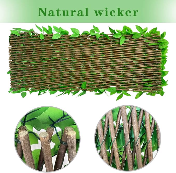 BYBAG Expandable Faux Ivy Fence Privacy Screen for Patio Outdoor Balcony Bedroom Decor,Artificial Leaf Wall Decoration Fencing Panel(Single Sided Leaves)