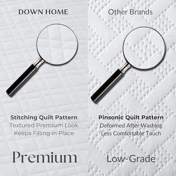 Cali King Quilt Set with Shams Lightweight Quilted Bedspread Coverlet Thin Comforter Bed Cover Vintage Washed Quilted Blanket for All Season, Brushed Microfiber Diamond Stitching, White, 111"x92"