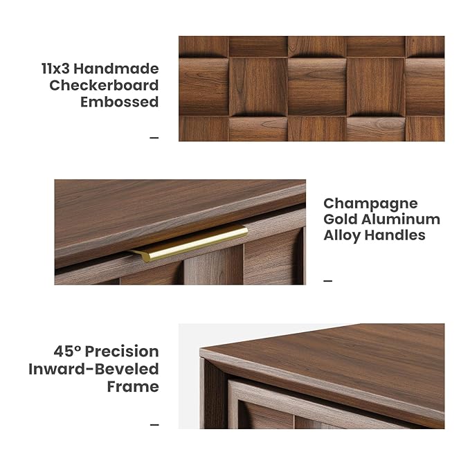 COLAMY Fluted Dresser for Bedroom, 6 Drawer Wood Dresser 55”, Chest of Drawers with Large Storage, Metal Handles, Modern TV Stand for Living Room, Hallway, Walnut
