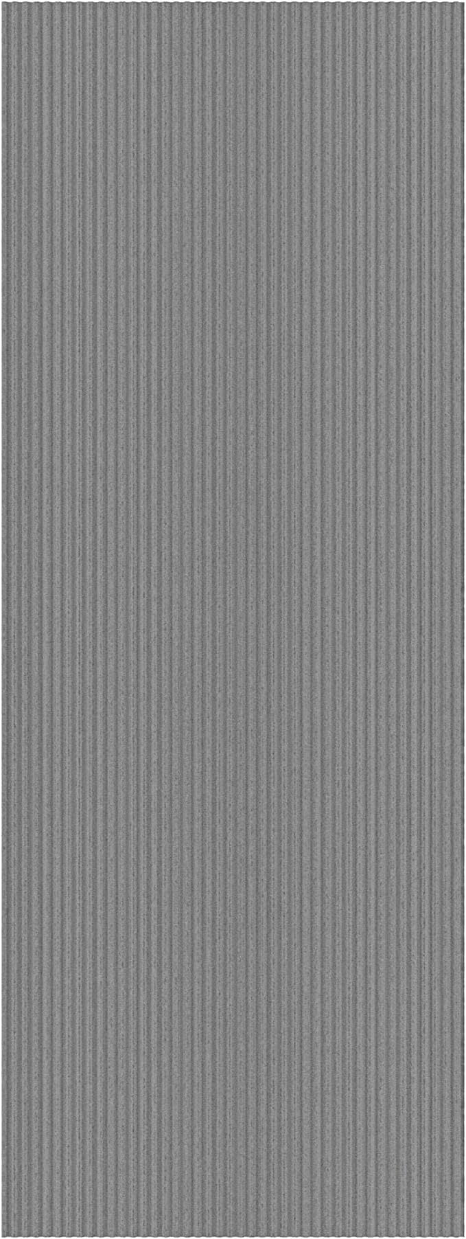 Ottomanson 3'11" x 33' Hallway Runner with Scraper Pile - Extra Durable Non-Slip Rug Mat for Indoor & Outdoor Use - Ideal for Kitchen, Entryway & Garage - High-Traffic Carpet, Gray