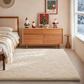 Ophanie Area Rugs for Bedroom, Christmas Upgrade Non-Slip Ivory Fluffy Soft Shag Living Room Carpet, Indoor Floor 4x6 Fuzzy Shaggy Living Room Plush Nursery Rug for Kids Home Dorm Decor Aesthetic