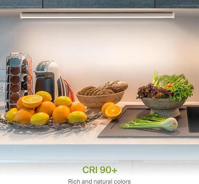 ASD 40 Inch LED Under Cabinet Lighting Plug in or Hardwired, High/Low/Off Switch, 20W 120V 3 CCT 2700K/3000K/4000K CRI90+, Triac Dimmable Linkable Under Counter Lights for Kitchen, ETL Listed, White