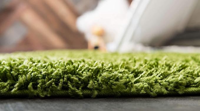 Unique Loom Solid Shag Collection Area Rug (10' x 13' Rectangle, Grass Green)