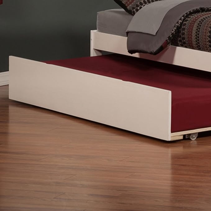 AFI Concord King Size Platform Bed with Footboard & Twin XL Trundle in White