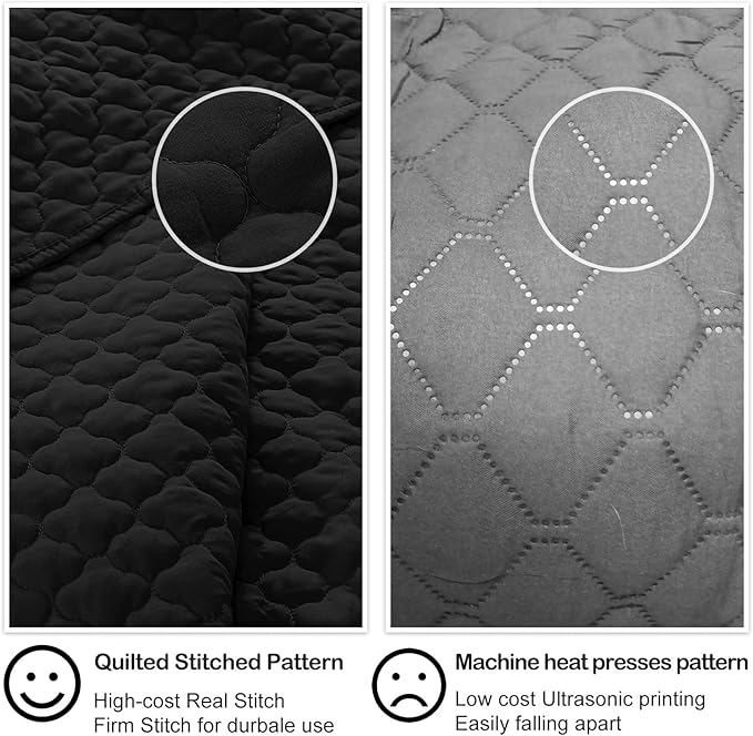 HORIMOTE HOME Quilt Set Twin Size, Black Bedspread with Clouds Pattern, Soft Coverlet Set Lightweight Microfiber Quilted Bedspread for All Season, Includes 1 Quilt and 1 Pillow Sham