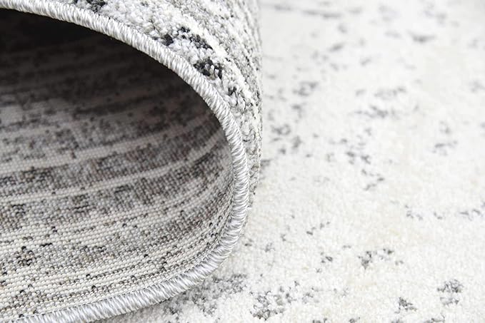 Unique Loom Del Mar Collection Area Rug - Jennifer (7' 10" Square, Gray/ Black)