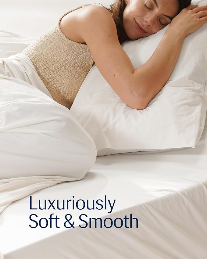 REST® Evercool®+ Top Sheet, Cali King/King Size, Arctic White, 104"X108" (1 Flat Sheet only)