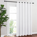 NICETOWN Sliding Door Curtain Window Treatment for Living Room, Energy Smart Thermal Insulated Extra Wide Solid Blackout Curtains/Drapes for Patio Door (Pure White, W80 x L84)