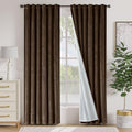 Lazzzy Dark Brown Velvet Blackout Curtains 90 Inches Long Thermal Insulated Blackout Curtain Drapes Luxury Back Tab Window Treatments for Bedroom Living Room 2 Panels, 52 x 90 Inch, Truffle