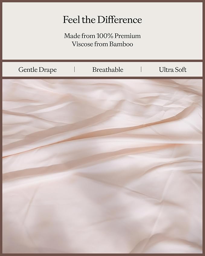 Cozy Earth Luxury Bed Sheet Set - 100% Viscose from Bamboo Fabric, Ultra-Soft & Breathable, Fits Regular & Deep Pocket Mattresses up to 20" - 4 Pieces Twin Sheet Set - Peony