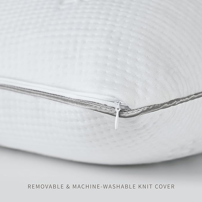 Saatva Cloud Memory Foam Pillow - Gel-Infused Shredded Memory Foam Fill - Lofty & Contouring Pillow - for Any Sleep Position - 1 Pack, King (34"x16")