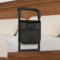 HOMEAL Bed Rails for Elderly Adults Safety - Adjustable Bedside Assist Rails for Seniors, Adult Bed Cane with Non-Slip Handle, Motion Light & Fixing Strap, Fit Standard & Adjustable Bed (Black)