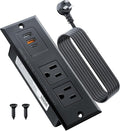DOACE Recessed Power Strip with USB C Fast Charging Conference Recessed Outlet,Space-Saver for Furniture Side Table,2 AC Outlets,3 USB Ports,6ft Cord, for Home