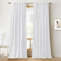 RYB HOME White Velvet Curtains 102 inches, Back Tab Soft Fabric Room Darkening Thermal Insulated Luxurious Home Decor Curtains for Living Room Bedroom, W 52" x L 102", 2 Panels Set