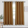 NICETOWN Blackout Curtain Drape 72 inch Long - Grommet Noise Reducing Thermal Insulated Modern Window Treatments for Bedroom Living Room (1 Panel, 52 x 72 Inch, Gold Brown)