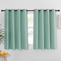 NICETOWN Kitchen Short Blackout Curtain and Drape - Thermal Insulated Solid Grommet Blackout Panel for Patio Bedroom Living Room (Single Panel, 52 inches by 45 inches, Aqua Blue)