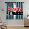 MIUCO Room Darkening Grommet Blackout Curtains for Bedroom 52 x 63 Inch Teal 2 Panels