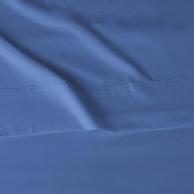 Amazon Basics Lightweight Super Soft Easy Care Microfiber 4-Piece Bed Sheet Set with 14-Inch Deep Pockets, King, Dutch Blue, Solid